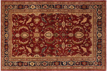 handmade Traditional Kafkaz Chobi Ziegler Rust Blue Hand Knotted RECTANGLE 100% WOOL area rug 9 x 12